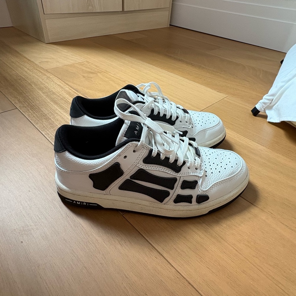 AMIRI White and Black Leather Sneakers